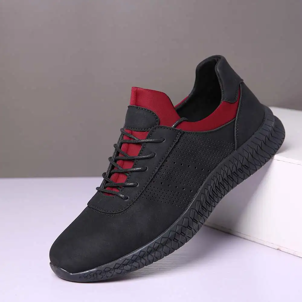 

Menico Men Retro Microfiber Leather Non Slip Sport Casual Shoes Anti-slip Breathable Lace Up Comfortable Sports Snearks Loafers