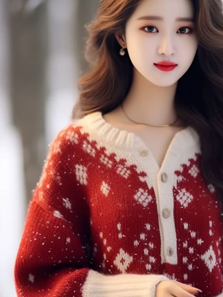 Осень и зима новый продвинутый сладкий красивый супер свободный свитер модный