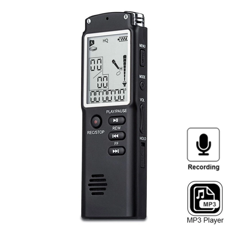 

Professional Voice Recorder Activated Digital Audio Voice Recorder USB Pen Dictaphone with MP3 Player Noise Reduction WAV Record