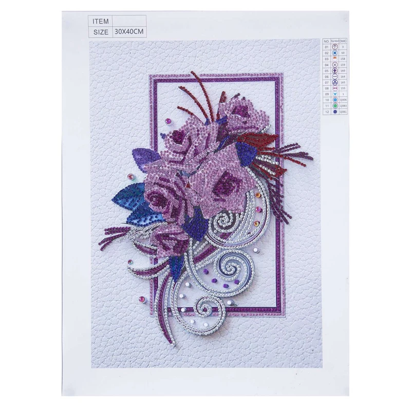 

5D Diamond Painting By Number Kits Special Shaped Diamond Art Flower Cross Stitch Canvas Pictures For Home Wall Decor