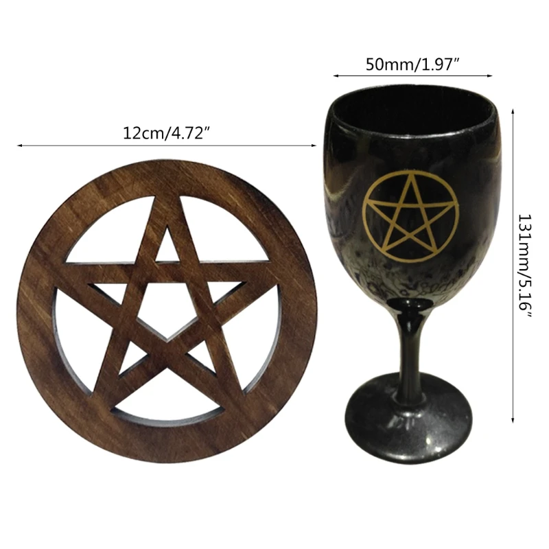 Круглая звезда внутри деревянных подставок коврик для чайника чашка с принтом