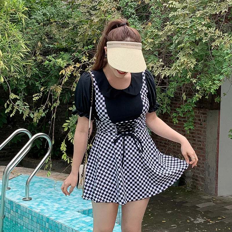 Ruffles Floral Print Hollow Out One Piece Swimsuit Women Lovely U-neck Plus Size Swimwear Bathing Suit Women 2023 Beachwear