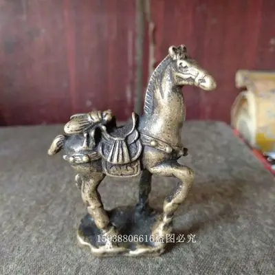 

Exquisite Antique Solid Brass War Horse Ornament