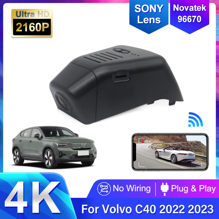 

Видеорегистратор автомобильный 4K, Wi-Fi, для Volvo C40 2022 2023