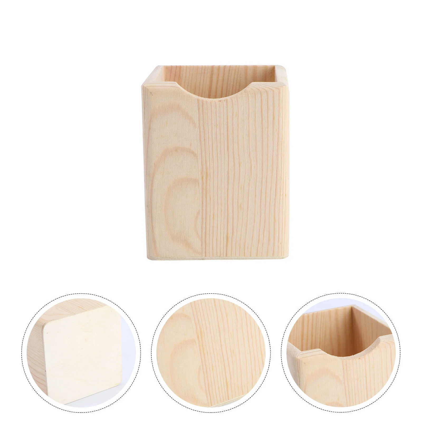 

Holder Penwooden Container Wood Organizer Cup Brush Desk Box Pot Makeupdiy Officetoothbrush Organize Decorative Compartments