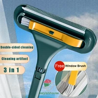 glass cleaning tools double sided telescopic rod window cleaner mop squeegee wiper long handle brush kitchen accessories