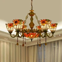 free shipping vintage high end chandelier tiffany lamp living room dining bar light home d%c3%a9cor rustic style sunflower