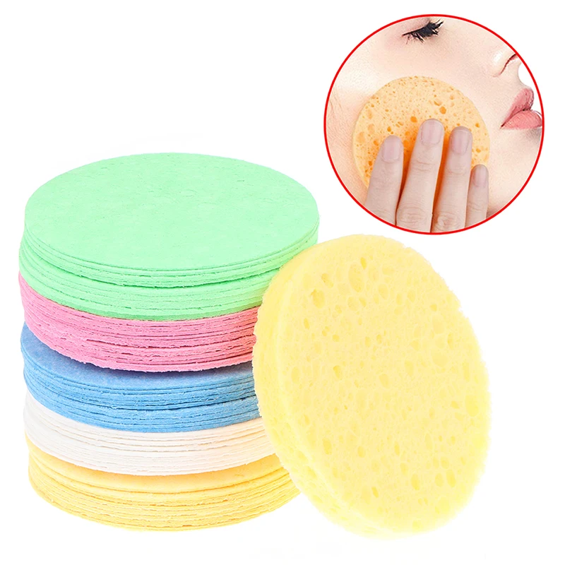 10PCS Face Cleaning Sponge Pad for Exfoliator Mask Facial SPA Massage Makeup Removal Thicker Compress Natural Cellulose Reusable