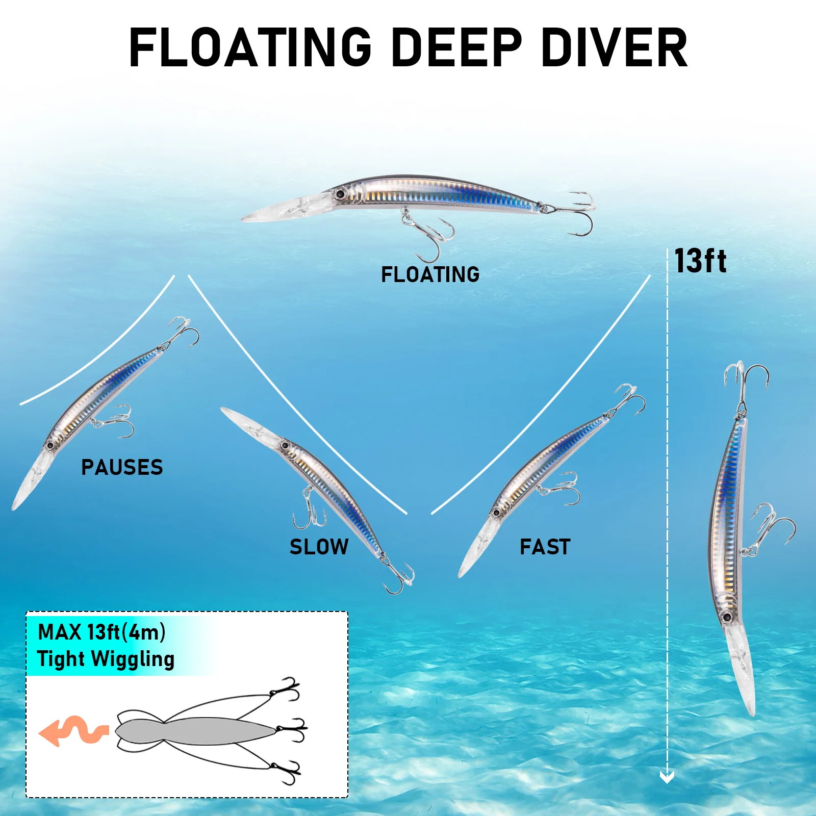 26 5 г рыболовная приманка для гольяна джеркбейт жесткая глубокого дайвинга