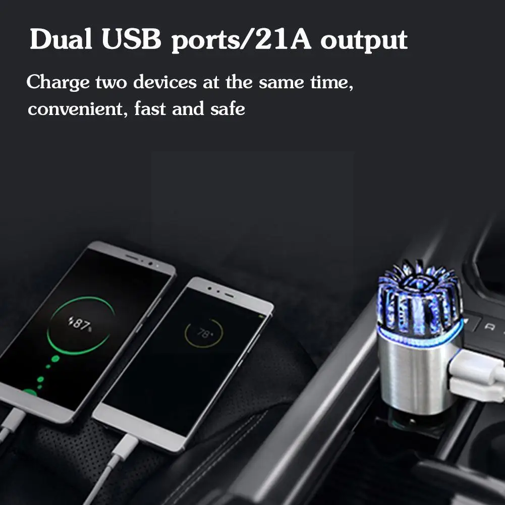 Автомобильный очиститель воздуха освежитель двойное зарядное устройство USB
