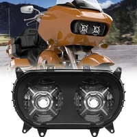 For Road Glide Headlight Motorbike Led White DRL Dual Headlamp For Harley Road Glide Motorcycle Front Driving Lights