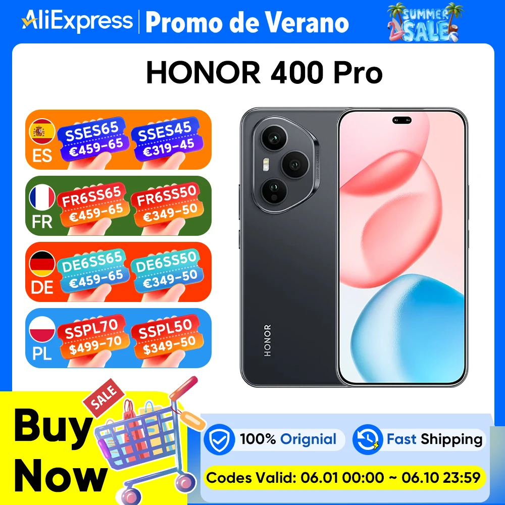 HONOR 400 Pro 5G EU, cámara AI 200 MP, Snapdragon 8 Gen 3, 5300 mAh