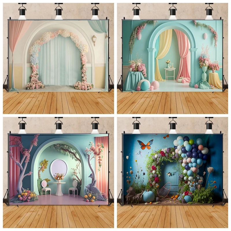 

Wedding Vintage 3D Flowers Backdrops Photography Girl's Birthday Party Decor Pregnant Woman Photographic Backgrounds For Photos