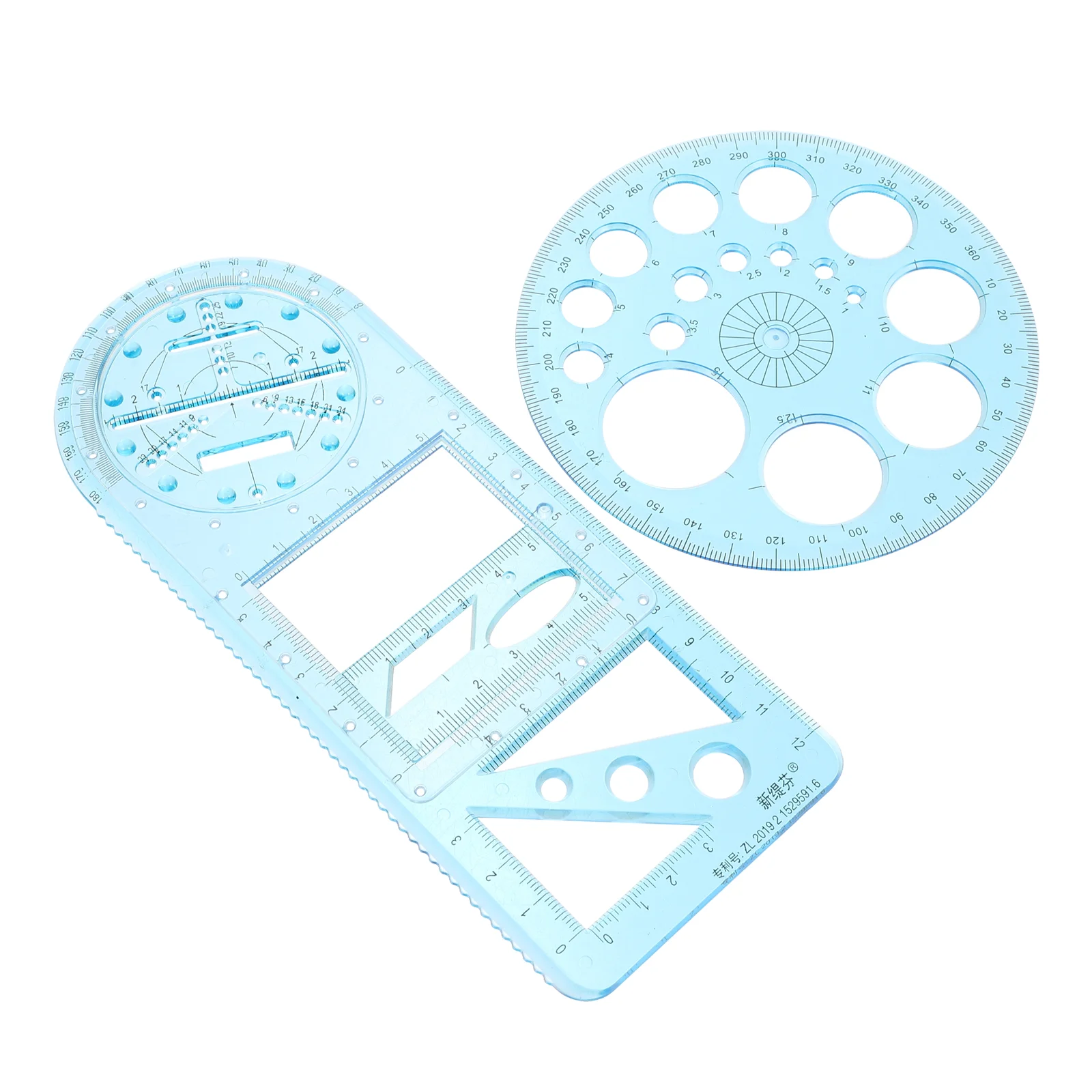 

1 Set Multifunctional Drawing Ruler Set Geometric Figure Ruler Protractor