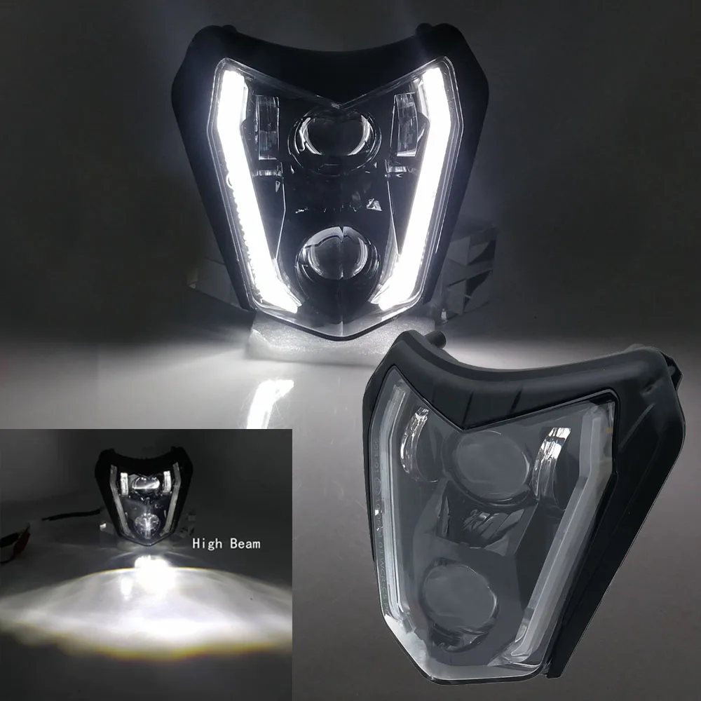 Фара мотоциклетная со светодиодным проектором Головной фонарь DRL Halo Hi/Low Beam