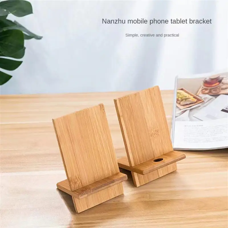 

Wooden Bracket Iphone Support Holder Walnut Simple Desktop Square Mobile Phone Base Wooden Small Gift For IPad Samsung IPhone