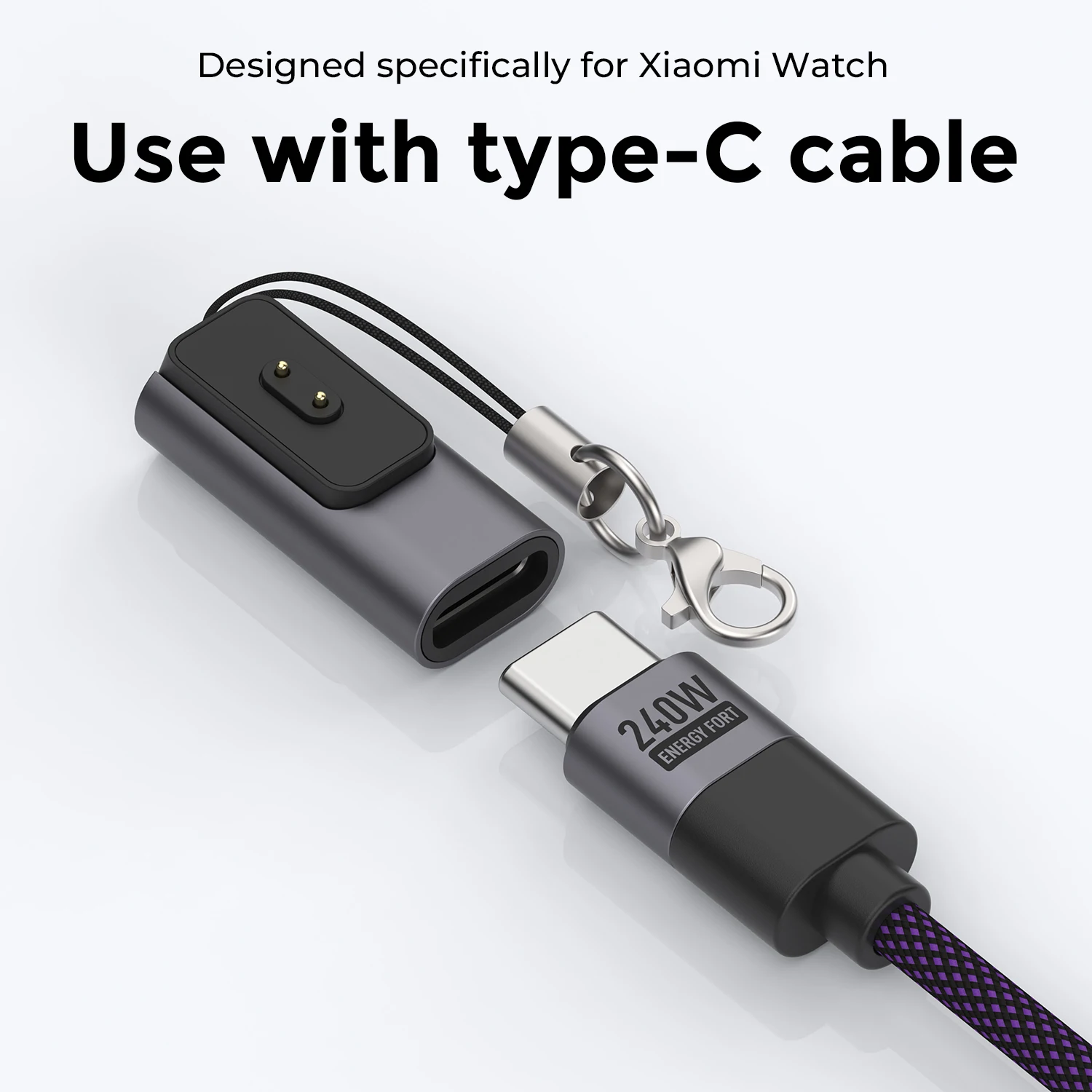 Фото Адаптер зарядного устройства для часов USB-C, разъем для зарядки типа C, кабель для быстрой зарядки для Xiaomi Band 10/9/8 Redmi Watch 5/4 №3