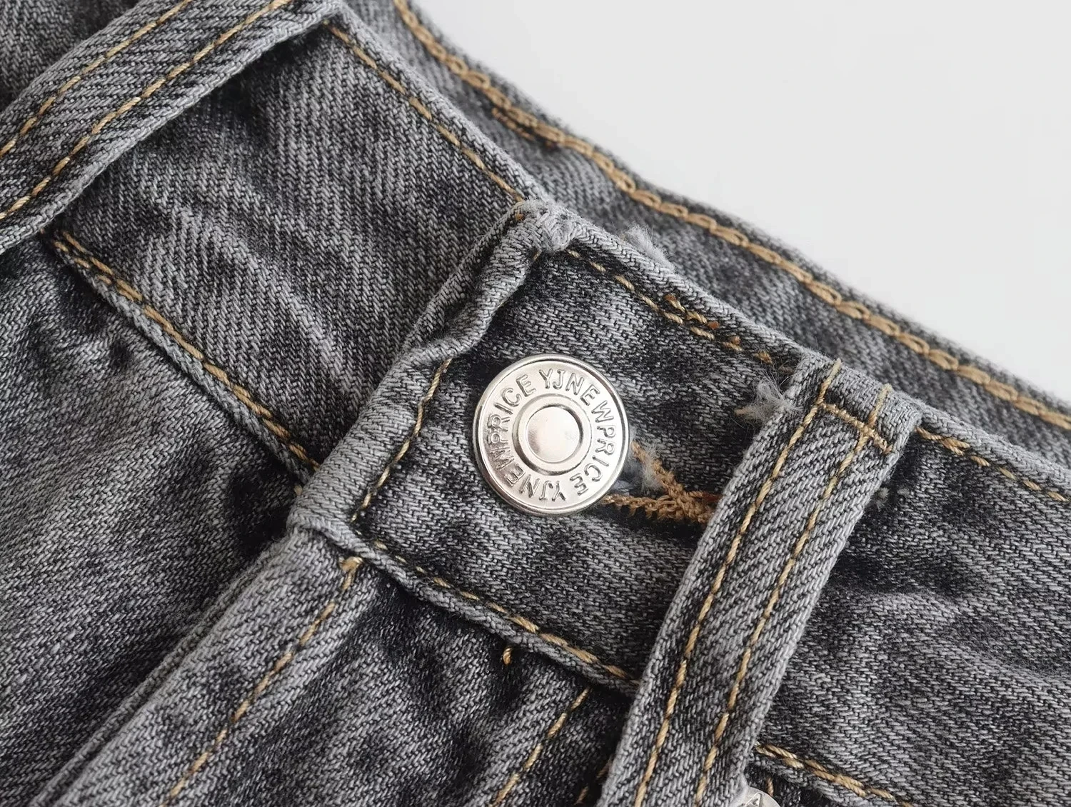 Withered 2023 High Street Retro Washed Burrs High Waist Harem Denim Short Loose Bermuda Women