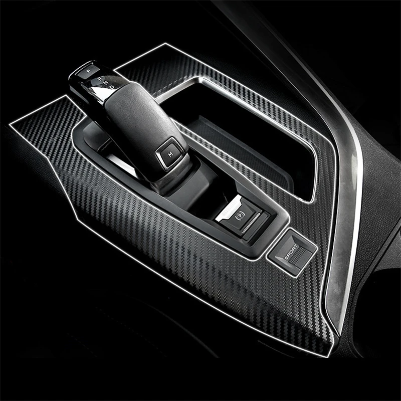 

Car interior shifter sticker decorative center control sticker carbon fiber pattern sticker film For Peugeot 4008 5008