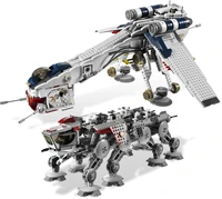 stars spaceship wars republic dropship with at ot walker gunship model 10195 building blocks bricks toy gifts kid 10195