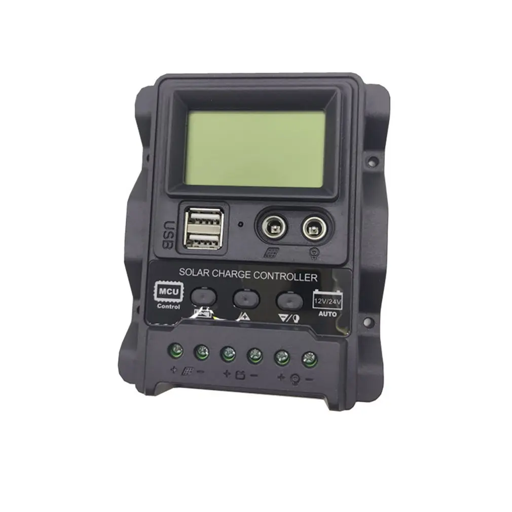 

Контроллер заряда солнечной батареи, 12 В, 24 В, двойной USB контроллер солнечной панели, регулятор заряда с функцией отключения памяти 10 А