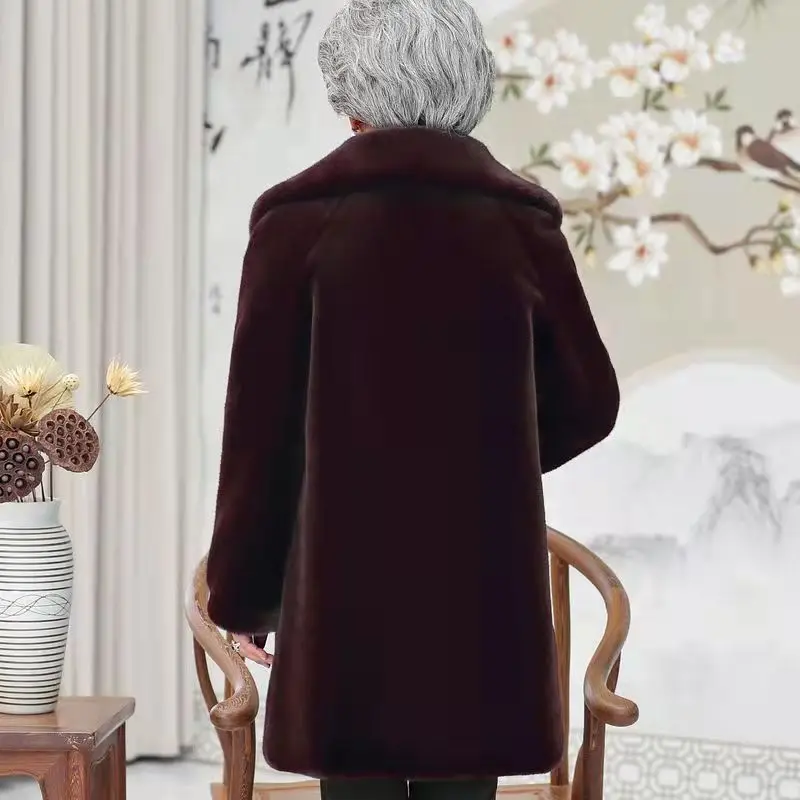 abrigos para mujeres leather jacket fur coat women traf veste femme European women's long faux fur coat