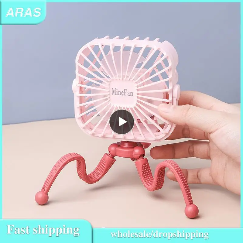 

Stroller Fan Portable Usb Power Supply Handheld Fans Octopus Design Air Cooler Octopus Fans Home Fan With Atmosphere Night Light