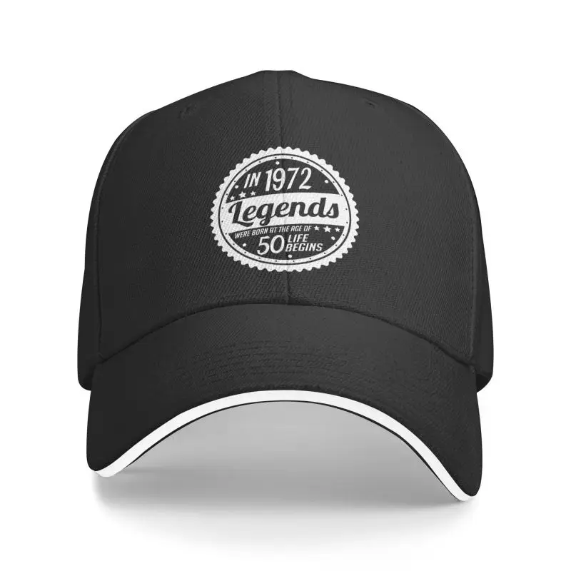 

New Made In 1972 Legends Punk Baseball Cap Adult Unisex Were Born 50th Birthday Adjustable Dad Hat for Men Women Sun Protection