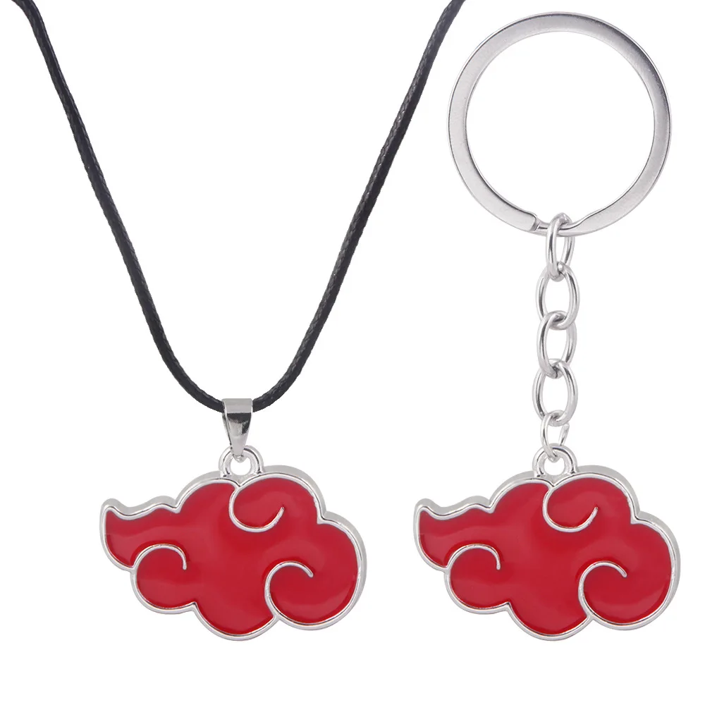 

1Pcs Japanese Anime Naruto Cosplay Akatsuki Organization Red Cloud Sign Metal Unisex Pendant Trendy Jewelry Women Men Keychain
