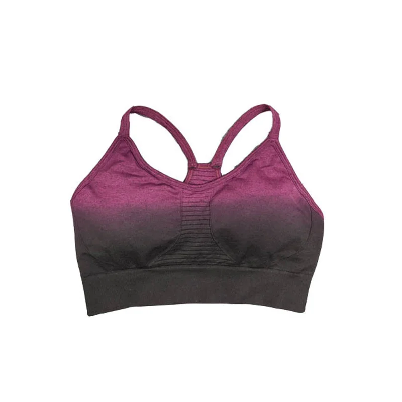 

Women Gym Sports Crop Top Yoga Bra Sexy Summer Ombre Yoga Vest Push Up Fitness Sportswear Sport Bra Female Workout Training Bra