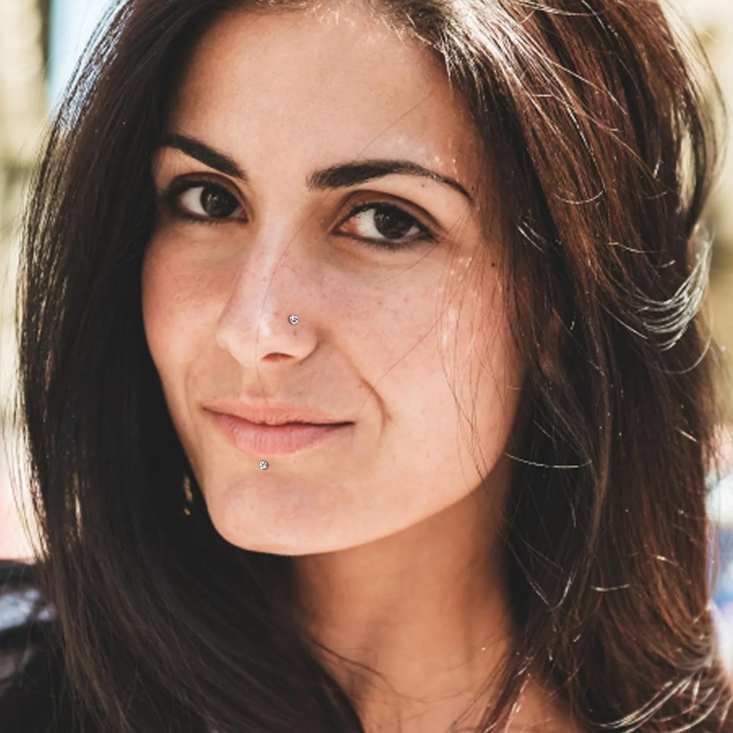 Серьги-гвоздики из нержавеющей стали для пирсинга носа 22 г 60 шт