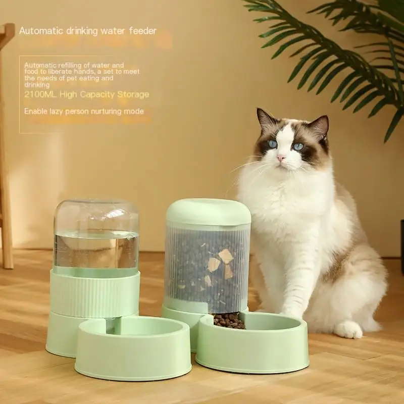 

Pet Bowl Automatic Feeder Cat Pet Drinking Bowl Washable Anti Slip Dog Cat Water Dispenser Grain Storage Bucket Supply Accessory