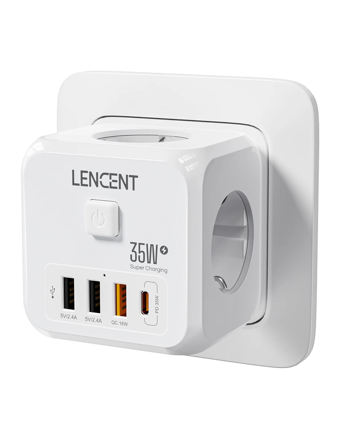 Сетевой фильтр LENCENT PA037EU 7-в-1 с USB-портами — фото товара