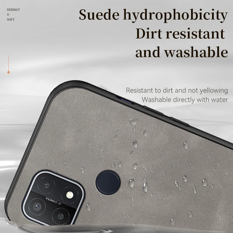 Защитный чехол с держателем для OPPO A15 A15S роскошный кожаный телефона из овечьей