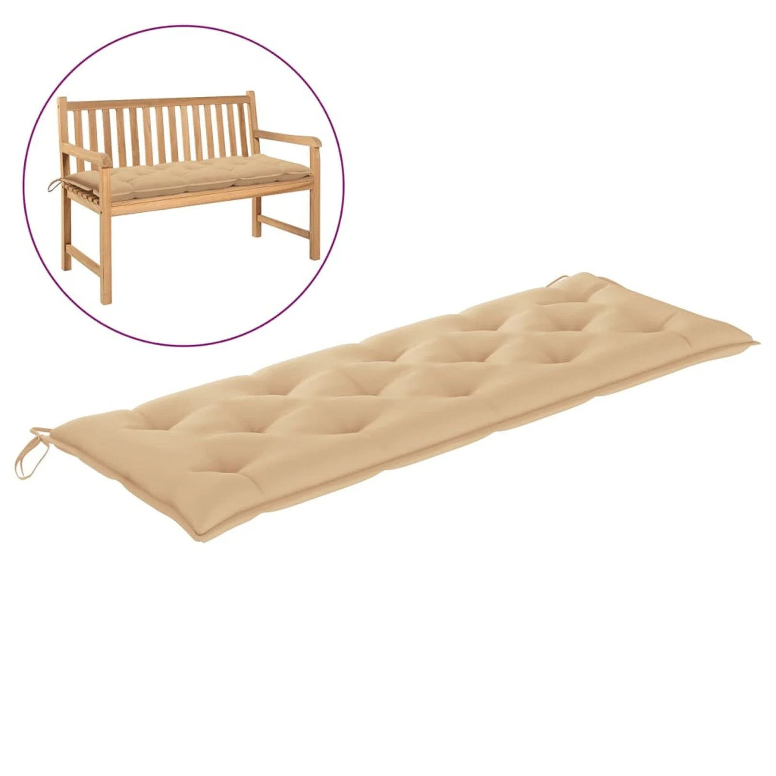 

Garden Bench Cushion Beige 59.1"x19.7"x2.8" Fabric