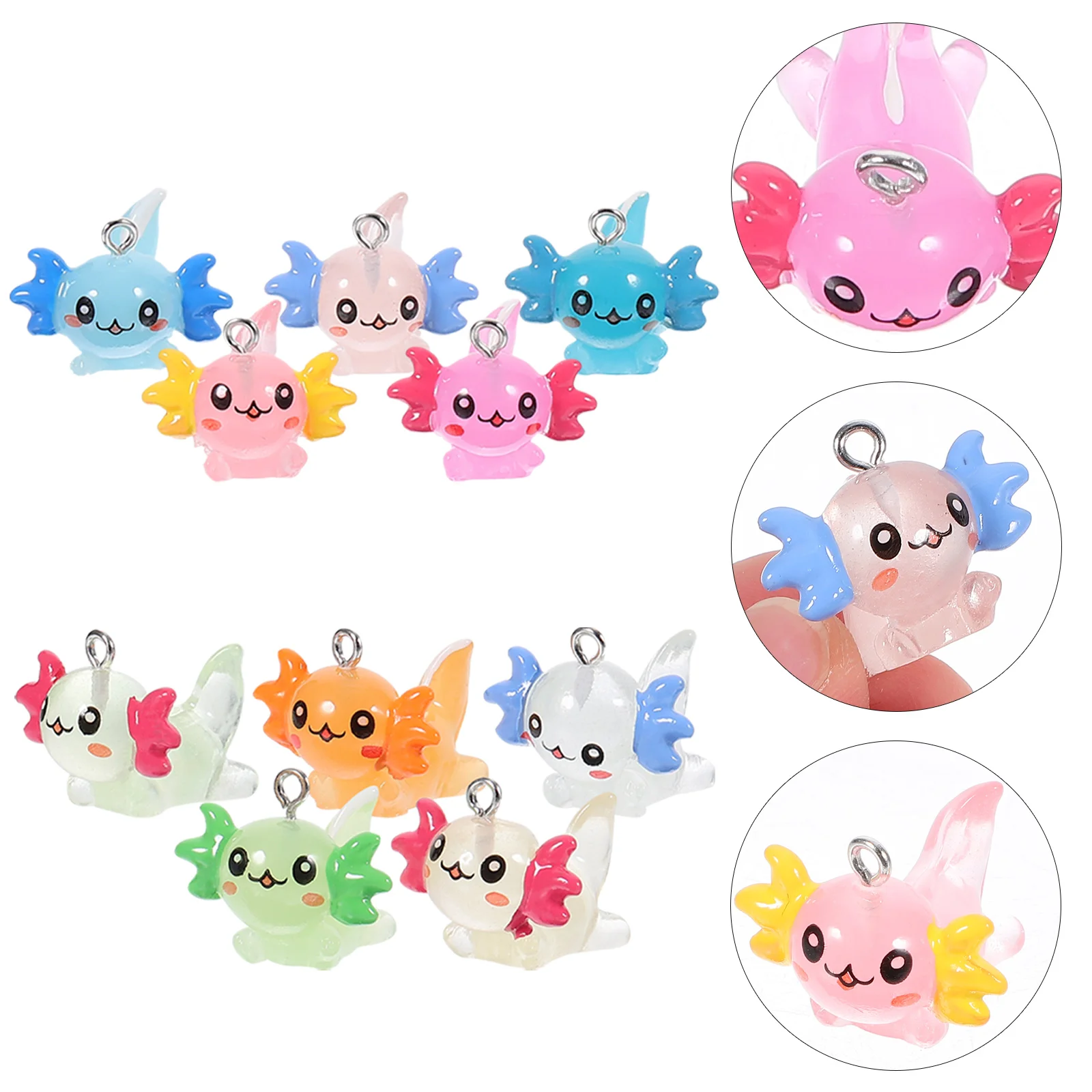 

30Pcs Jewelry Making Charms Adorable Fish Charms Multi-use DIY Charms Luminous Fish Pendants