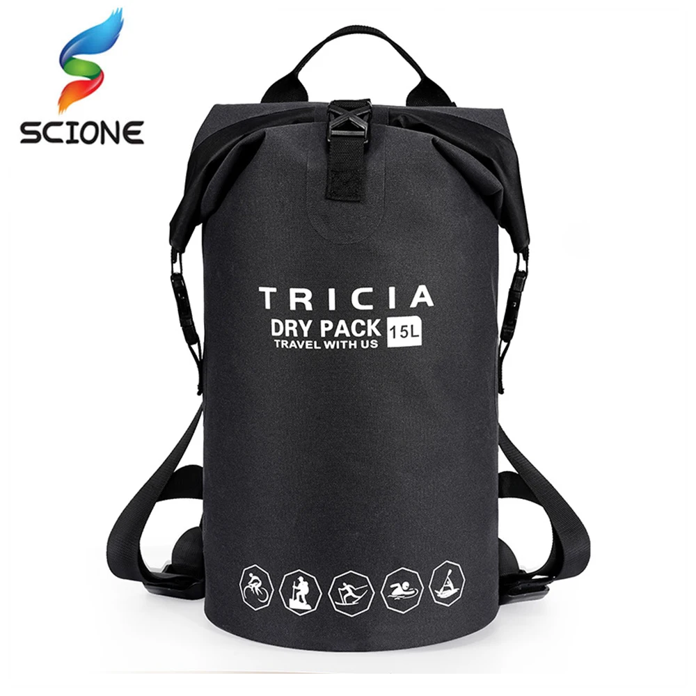 15L Outdoor Waterproof Swimming Bag Bucket Dry Sack Storage Bag Rafting Sports Kayaking Travel Waterproof Backpack   XA182Y