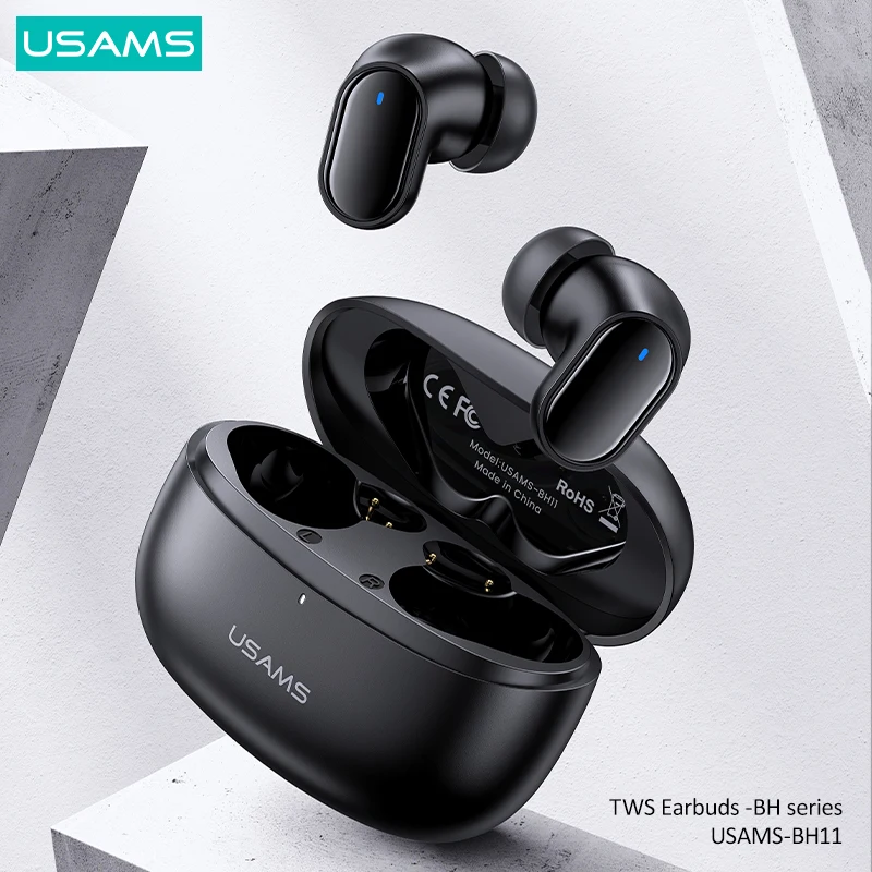 

USAMS Original TWS Wireless Earphone Bluetooth 5.1 Sport Noise Reduction Headphones Touch Control Waterproof Earbuds With Mic
