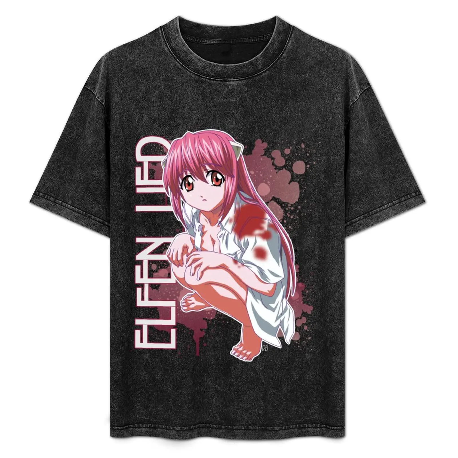 Футболка Elfen Lied кавайная одежда Черная мужская