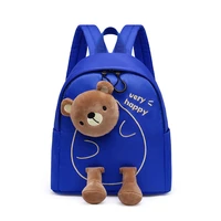 cute cartoon plush backpacks for children girls fashion international klein blue school bags kawaii kindergarten mini book bags