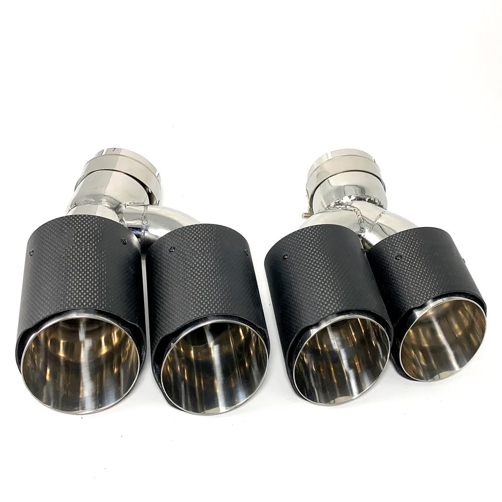 1 пара двойных выхлопных наконечников из углеродного волокна наконечник