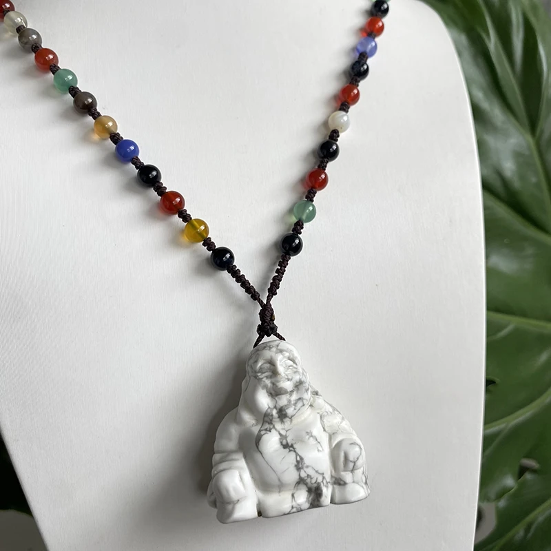 Цельный натуральный говлит драгоценный камень кристалл смех Будда резьба