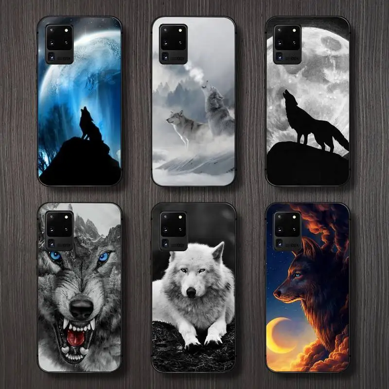 

Wolf Horror animal moon pattern Phone Case For Samsung galaxy A S note 10 12 20 32 40 50 51 52 70 71 72 21 fe s ultra plus
