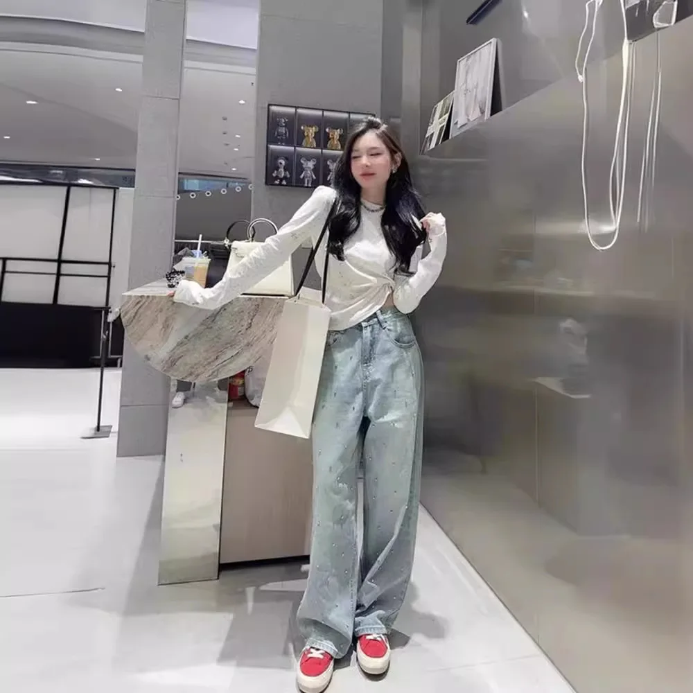 Тяжелая промышленность сверло для ногтей дизайнерские джинсовые джинсы женщин