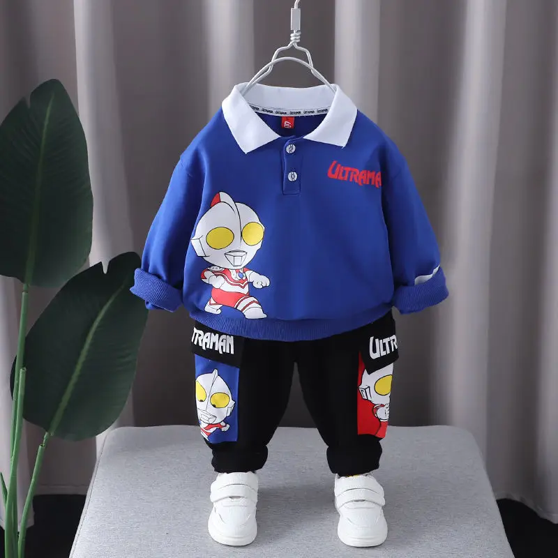 

Ultraman anime cartoon peripheral personality boy autumn suit new clothes with collar spring and autumn outerwear two-piece suit