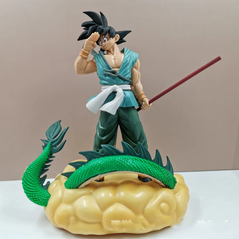 

21CM Anime Dragon Ball Z Figure GK Bye Goku Stand Dragon base PVC Model Ornaments Toy Anime Figure for Kids Toys