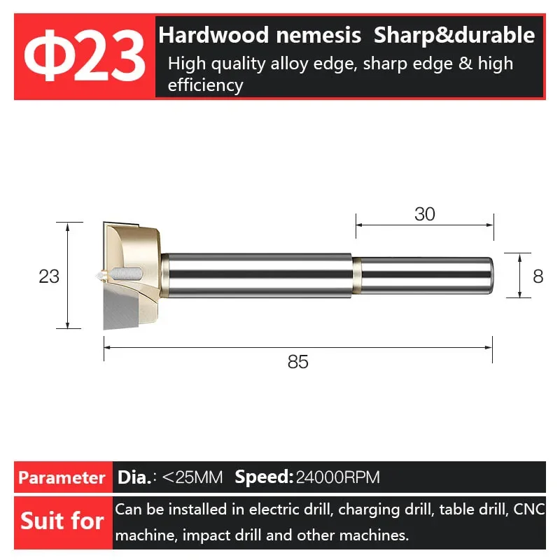 Сверла Tideway Forstner, набор наконечников для сверления дерева, Самоцентрирующийся, из карбида вольфрама