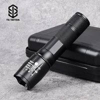 metal aluminum flashlight 5 modes tactical zoom strobe lamp sos signal light white led airsoft hunting rifle outdoor accessories