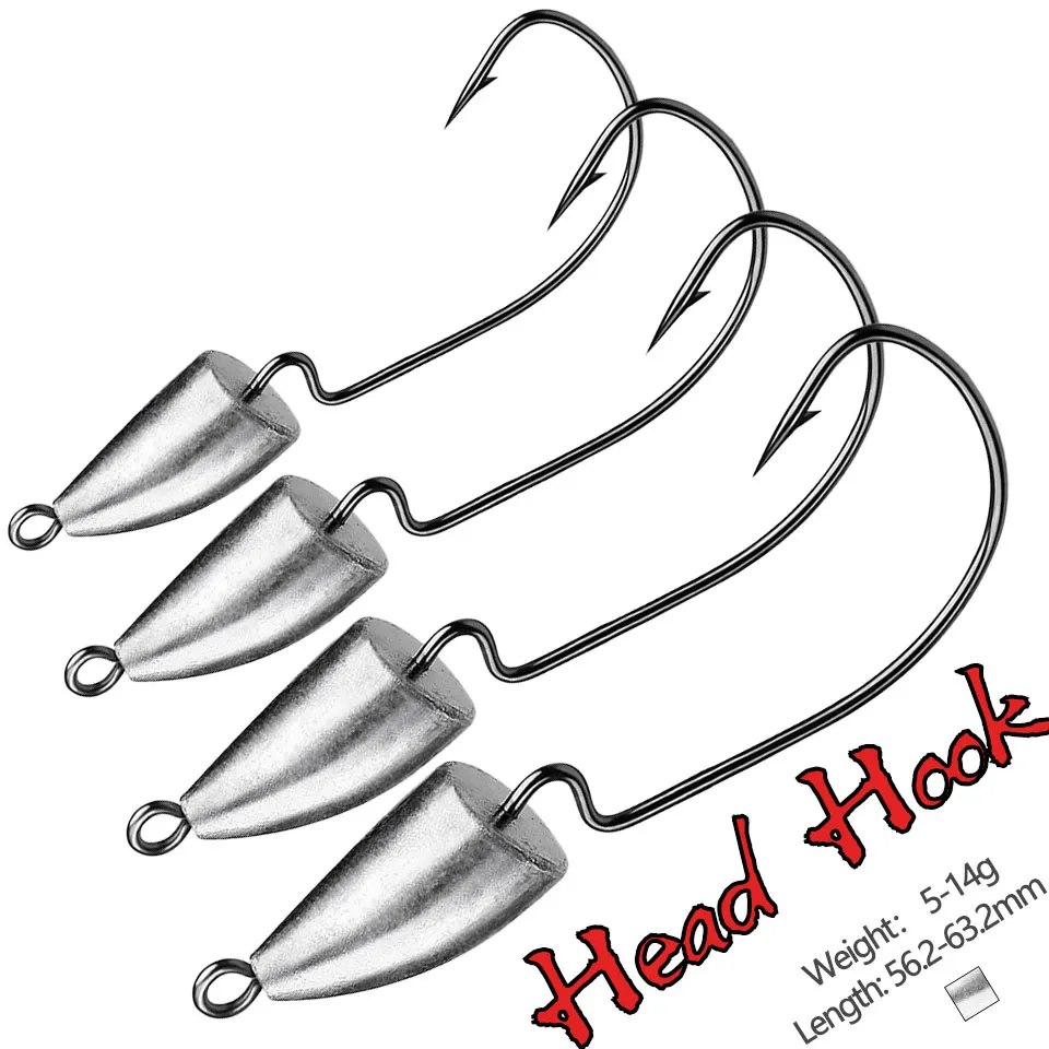 

Приманка для рыбной ловли в виде червя, 5 шт./лот, крючок, искусственный крючок/7 г/10 г/14 г, приманка с крючком из углеродистой стали, Texas Rigs, прим...