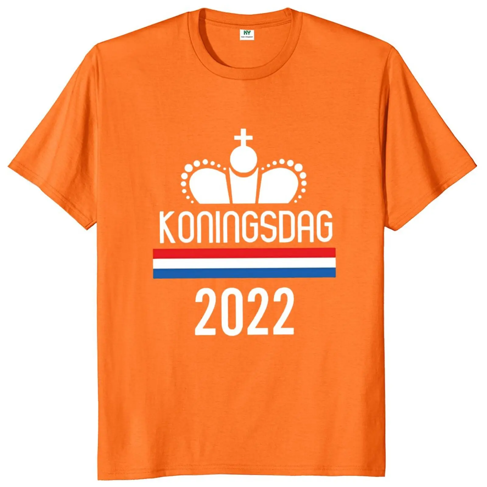 

Nederland Koningsdag 2022 T-shirt Funny King's Day Happy Essential Tee Tops Casual Premium Cotton Soft T Shirt EU Size